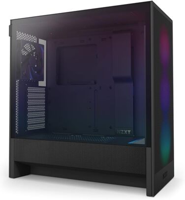 NZXT H5 Flow RGB 2024 – компактний ATX корпус для геймінгу з високим повітряним потоком, F360 RGB, підтримка радіаторів 360 мм (фронт) і 240 мм (верх), загартоване скло, чорний