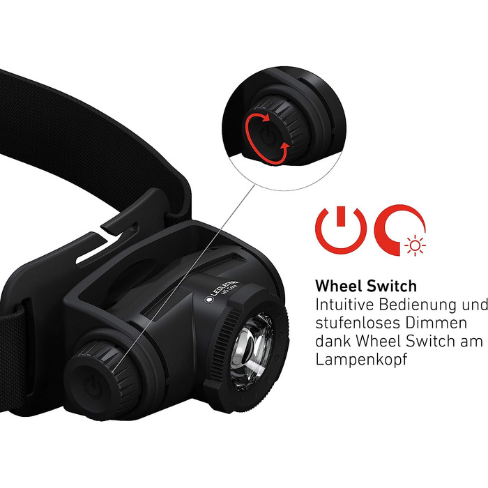 Налобний ліхтар Ledlenser H5 Core, 350 люмен, IP67, фокусування, на батарейках AA, дальність 160 м