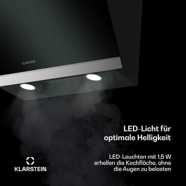 Витяжка кухонна Klarstein FlashLine 60, чорно-мідна, 524 м³/год, сенсорне керування, LED-підсвітка, клас A++, режим відведення та рециркуляції, 60 см