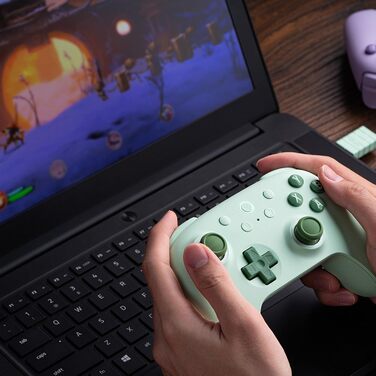 8BitDo Ultimate 2C: Бездротовий контролер для ПК Windows та Android, 1000 Гц, Hall-ефект, Turbofunktion (Зелений)