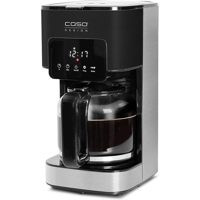 Кавоварка CASO Coffee Taste and Style з постійним фільтром, 1,5 л, оптимальна температура заварювання 92-96°C, крапельний стоп, покращена система заварювання, нержавіюча сталь, на 12 чашок