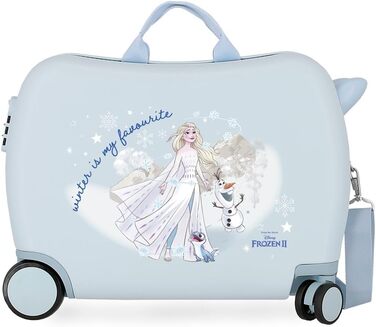 Дитяча валіза Disney Frozen Winter, 38 л, ABS, на 4 колесах, блакитна, 50x38x20 см, ручна поклажа