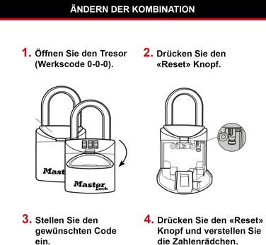 Ключниця Master Lock з кодовим замком для настінного монтажу, водонепроникна для зовнішнього використання, середній розмір (13,5 x 7 x 3,2 см), з комплектом кріплення