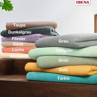 Ковдра Ibena Malaga Bio 150x200 см – 100% бавовна, темно-сіра, вироблено в Німеччині