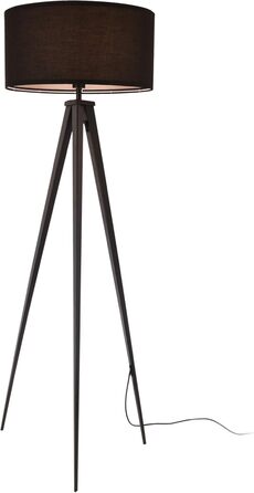 Торшер lux.pro Faro 153 см, 1xE27, 60Вт, метал, тканинний абажур, чорний, тринога