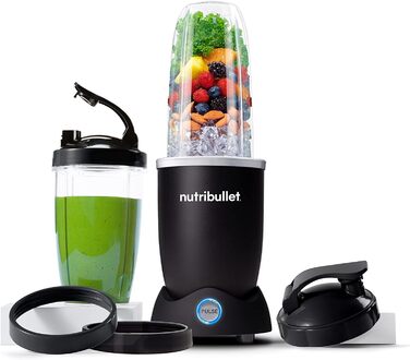 Електричний блендер Nutribullet Pro 1200 Вт, подрібнювач, смузі-мейкер, 700/900 мл, чорний