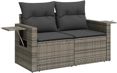 Комплект садових меблів Lounge Sofa на 6 місць, сірий поліротанг з подушками, набір м'яких меблів для тераси та саду