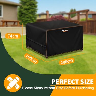 Чохол для садових меблів водонепроникний прямокутний Oxford 210D 210x160x74 см для плетених меблів