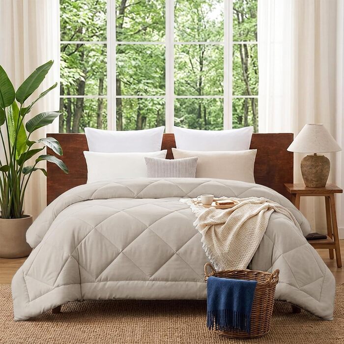 Всесезонна ковдра CozyLux з натурального льону, 240x260 см