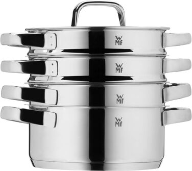 Набір каструль WMF Compact Cuisine 4 предмети для індукції з кришками, нержавіюча сталь Cromargan, з внутрішньою шкалою