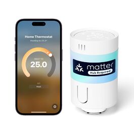 Meross Matter Термостат для радіатора Wi-Fi з підтримкою HomeKit, Alexa та Google Assistant (Додатковий блок)