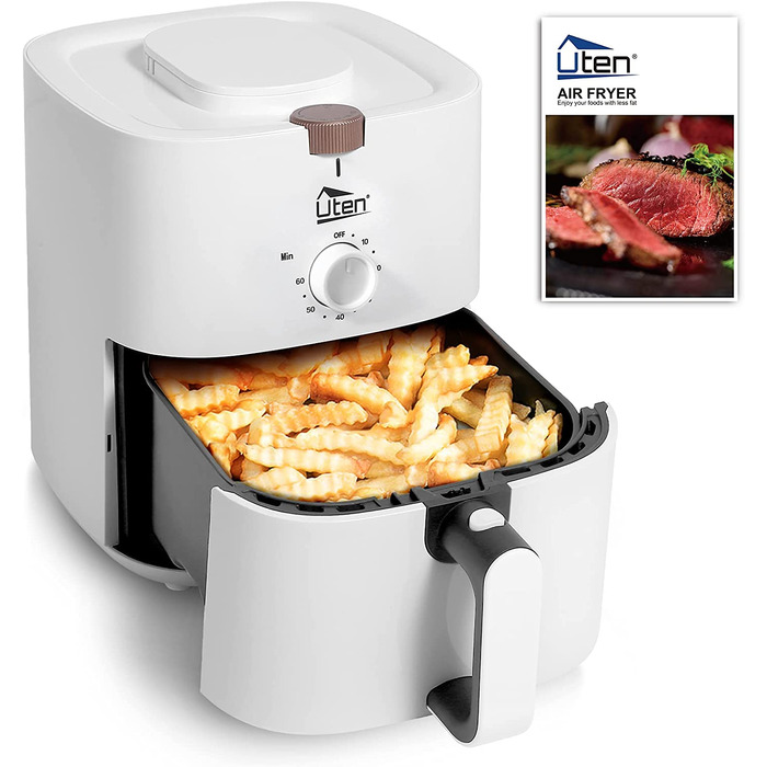 Аерофритюрниця Heißluftfritteuse 4L XL на 2-6 осіб, 1500Вт з функціями підігріву та підігріву, антипригарне покриття, біла