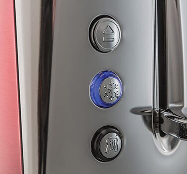 Тостер Russell Hobbs Luna Edelstahl Red на 2 тости, нержавіюча сталь, 6 режимів, розморожування, підігрів, підйом тостів, 1550 Вт