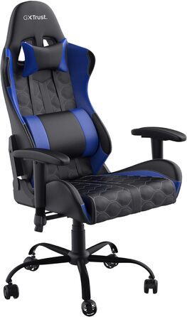 Ігрове крісло Trust Gaming GXT 708B Resto, 360° обертання, офісне, знімні подушки, регульована висота, для комп'ютера, синє