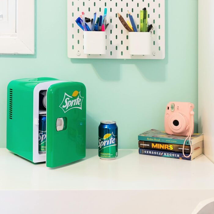 Міні-холодильник Coca Cola Sprite 4L для спальні, 6 банок: продукти, напої, діти, дім, авто, подорожі, 12V, переносний, зелений