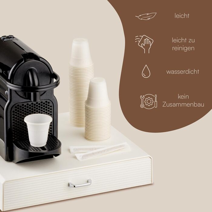 Органайзер для кавових капсул Baroni Home, універсальний підставок для Nespresso та Dolce Gusto, відсіки для чаю та аксесуарів, 2 шухляди, пластиковий, 34x13x34 см, чорний