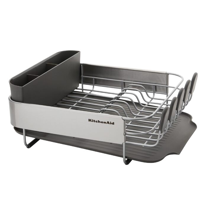 Компактна підставка для сушіння посуду KitchenAid, вугільно-сіра, 40.8 x 32 x 15 см