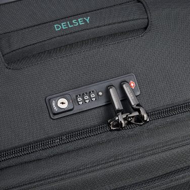 Велика м’яка валіза DELSEY PARIS Helium DLX 84 л, чорна, розсувна, 71×45×33 см