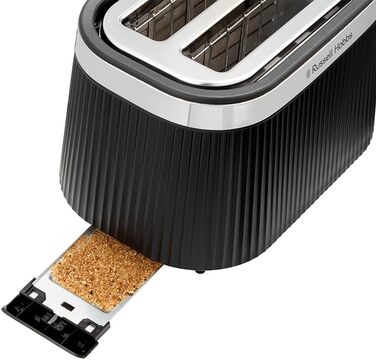Тостер Russell Hobbs Brontë Stone 26761-56 (2 тости, чорний) з 6 режимами, підігрівом, розморожуванням та підйомним механізмом