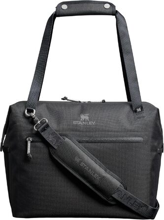 Сумка-холодильник Stanley 1913 All-Day Julienne Maxi Cooler, 18.9 л, чорна, з ременями та сітчастими кишенями, перероблений поліестер