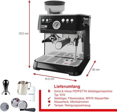 Кавомашина Solis Grind & Infuse Perfetta 1019 з вбудованою кавомолкою та функцією приготування еспресо, капучино та гарячої води (чорна)