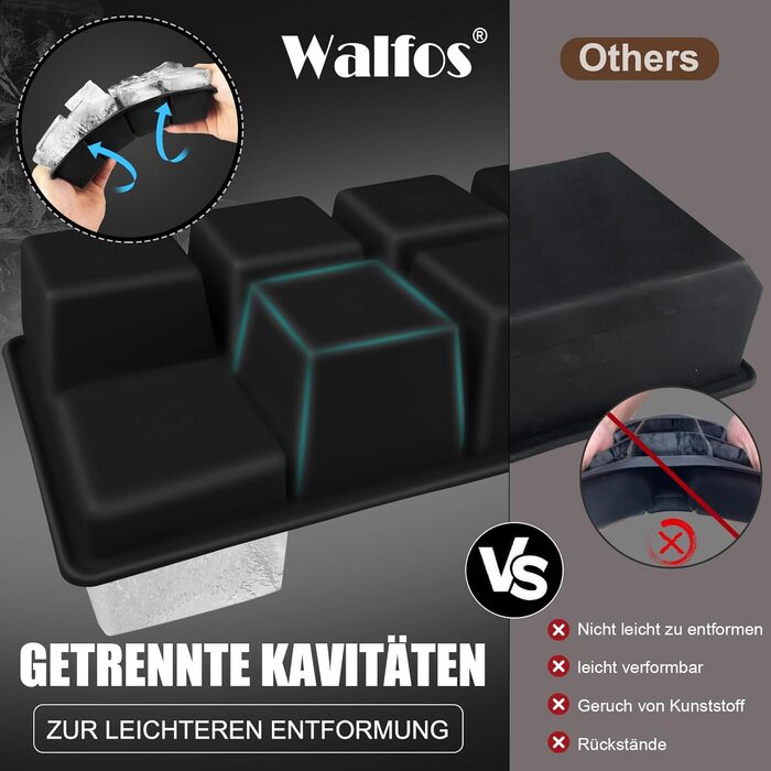 Контейнер для морозива Walfos 1.5л (2 шт.) з кришкою, багаторазовий, для домашнього морозива, йогурту - штабельовані контейнери для морозильної камери