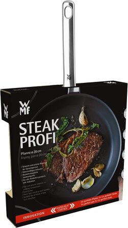 Сковорода для стейків WMF Steak Profi 28 см, індукційна, багатошарова, з антипригарним покриттям, швидкий нагрів, для гриля та смаження м'яса