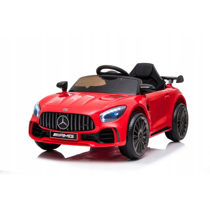 Дитячий електромобіль Mercedes GTR-S: м'які колеса EVA, шкіряне сидіння, пульт ДК, червоний
