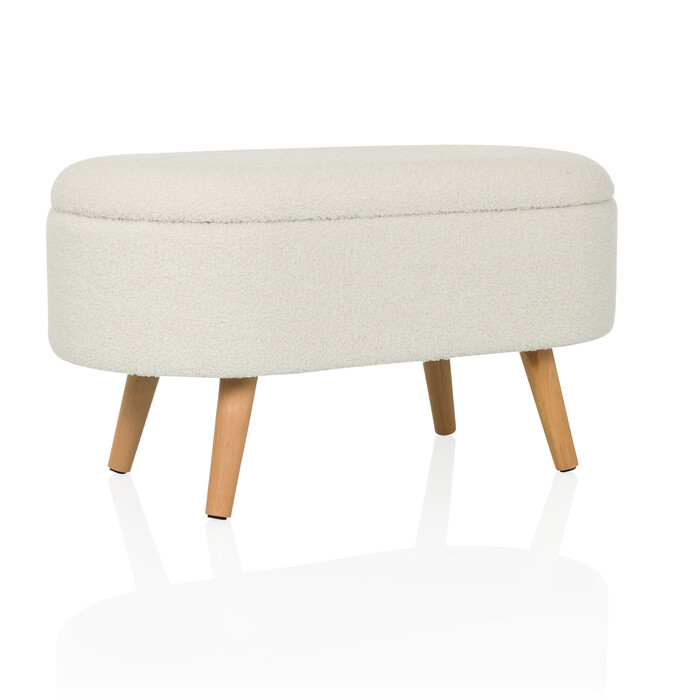Пуф STORIANO 82x41x44 см, 1 відділення, білий, hjh LIVING