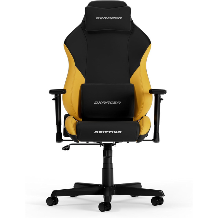 Ігрове крісло DXRacer DRIFTING L, чорне/жовте, EPU шкіра, оригінал