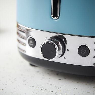 Тостер Russell Hobbs Hanley на 2 тости, блакитний (6 режимів, широкі слоти, розморожування, підігрів, підйом тостів)