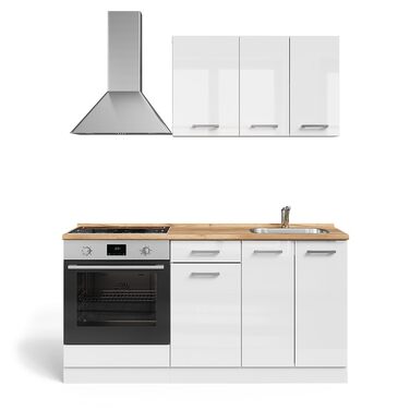 Кухонний гарнітур Vicco R-Line, Дуб Goldkraft/Антрацит, 160 см, з шафою під плиту, під мийку та вбудовування техніки (без стільниці)
