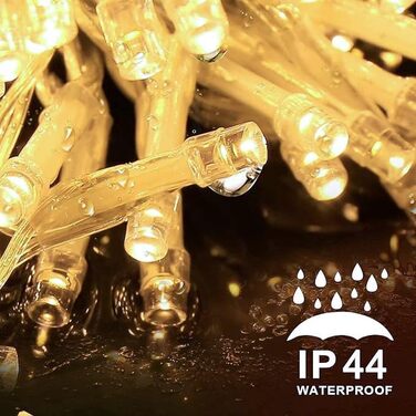 Гірлянда світлодіодна Gresonic 40м, 400 LED, струмопровідна, для внутрішнього та зовнішнього використання, тепле біле світло, для вечірки, весілля, Різдва