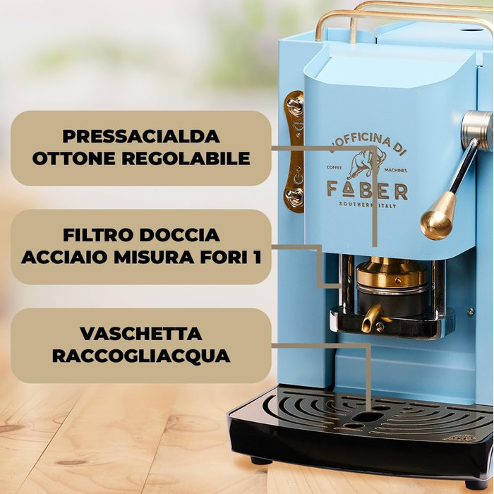 Кавомашина Faber Pro Deluxe з міді та вафельниці з Ese паперу 44 мм