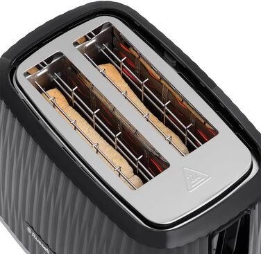 Тостер Russell Hobbs Eden на 2 тости, чорний - 6 режимів, підйом, розморожування, підігрів, лоток для крихт, тримач для булочок 27372-56