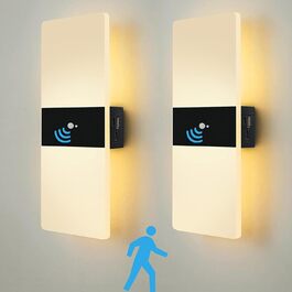 Бездротовий LED настінний світильник VOMI з датчиком руху, акумуляторний, USB зарядка, 4000 мАг, для коридору, сходів, 2 шт, 3000K