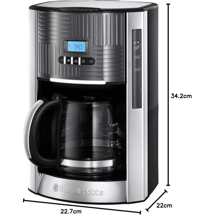 Тостер Russell Hobbs Geo Edelstahl Grau на 2 тости, нержавіюча сталь, сірий - широкі слоти, підставка для булочок, 6 режимів, розморожування, підігрів, 1640 Вт