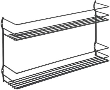 Полиця для спецій Metaltex Pepito-2 Lava, 2 яруси, 36x8x18 см, металева, настінна