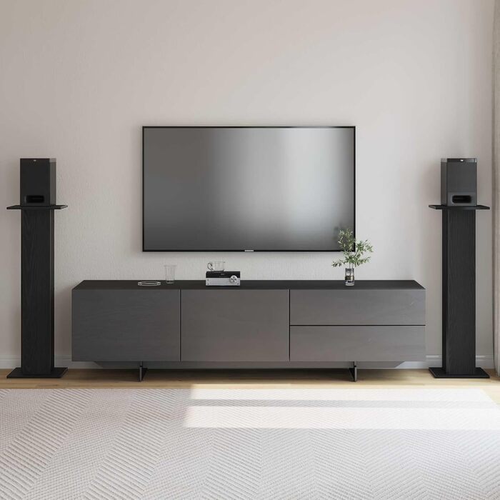 Стійки під колонки vidaXL 2 шт., для Hi-Fi, домашнього кінотеатру, чорний дуб (30x30x95 см)