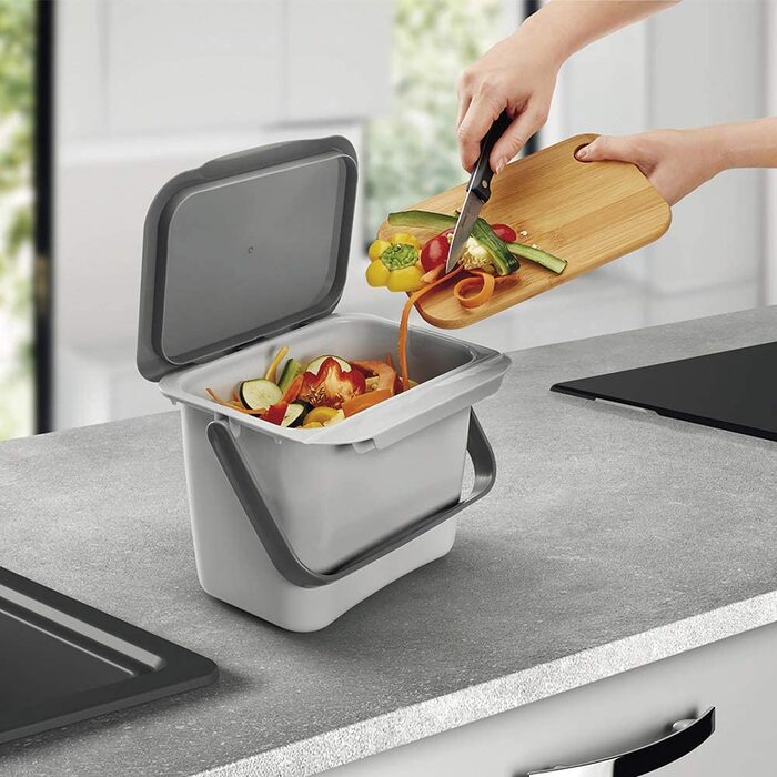 Кухонний відро для сміття METALTEX CUBO DESPERDICIOS, сірий, 4 л, адаптивний пластиковий контейнер