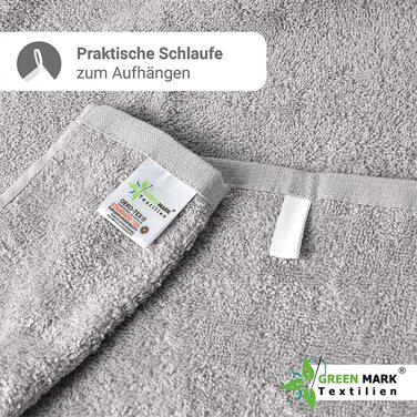 Набір рушників NatureMark 8 шт. з махрової бавовни: 4 гостьові, 2 для рук, 2 банних, сріблясто-сірий колір