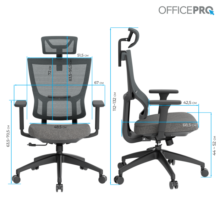 Крісло офісне OfficePro Elegant OC600-B-DG-DG