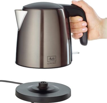 Електрочайник MELITTA Prime Aqua Mini, 1.0 л, 2200 Вт, нержавіюча сталь, металевий сірий