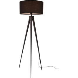 Торшер lux.pro Faro 153 см, 1xE27, 60Вт, метал, тканинний абажур, чорний, тринога