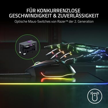 Ігрова миша Razer Basilisk V3 дротова з RGB підсвіткою Chroma, 11 програмованих кнопок, гіперскрол колесо, ергономічний дизайн, чорна