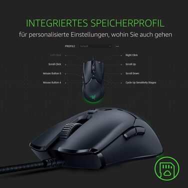 Ігрова миша Razer Viper Mini — ультралегка дротова миша (61г), оптичний сенсор 8500 DPI, RGB-підсвітка Chroma, чорна