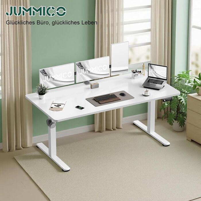 Електричний регульований стіл JUMMICO 100x60 см, білий - стоячий стіл з функцією пам'яті