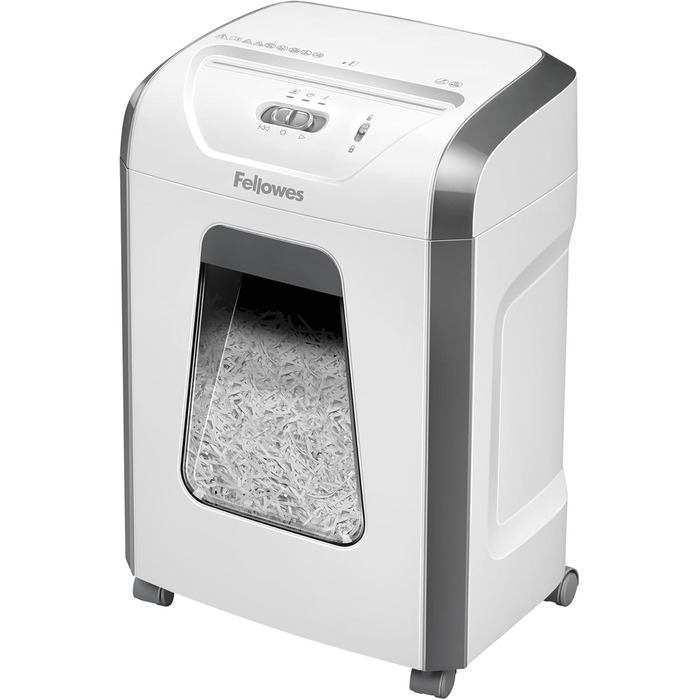 Fellowes Powershred 15C: Офісний шредер для дому, 15 аркушів, 19л контейнер, P4, білий