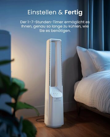 Вентилятор Pro Breeze OmniAir з очищувачем повітря, 105 см, осциляція 75°, пульт ДУ, HEPA 13, LED дисплей, 10 швидкостей, тихий, 5 режимів, Smart App