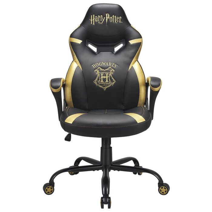 Ігрове крісло SUBSONIC Harry Potter Гоґвортс для підлітків, чорне з золотом, офіційна ліцензія